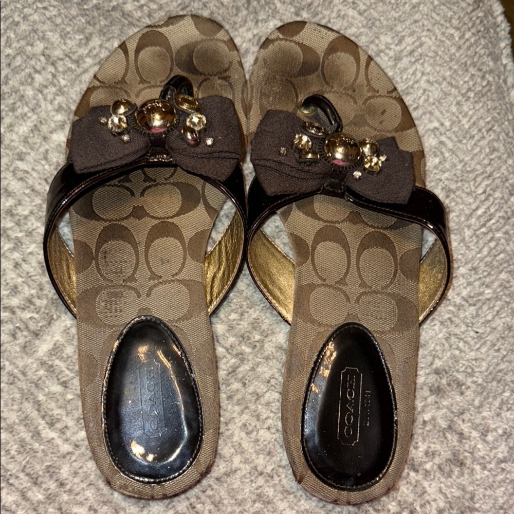 Brown Signature Slide Sandals